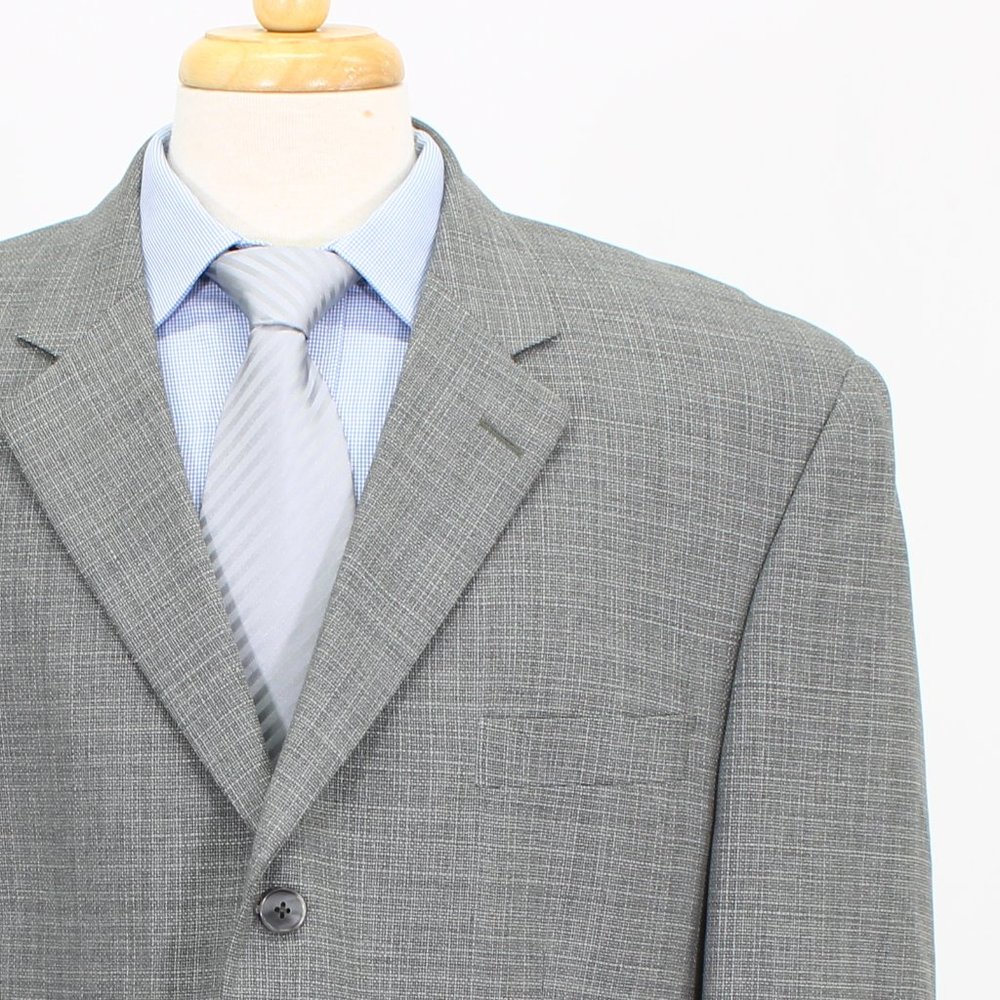 Jack Victor 46r Gray Solid 3-Button Sport Coat Bl… - image 5